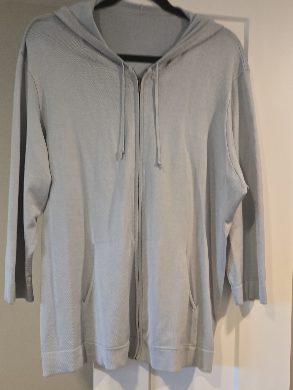 Light Blue Zip-Up Hoodie Jacket